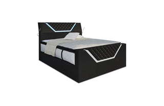Boxspringbett Nantes Schwarz-Weiß – Freisteller