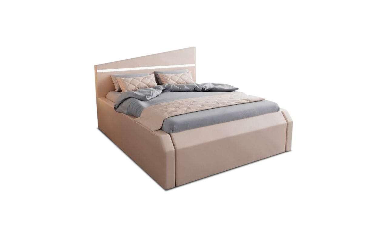 Wasserbett Nelassa mit LED im Kopfteil Beige