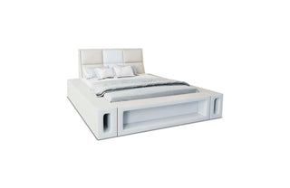 Wasserbett Venosa mit LED und großen Seitenboxen Beige-Weiß