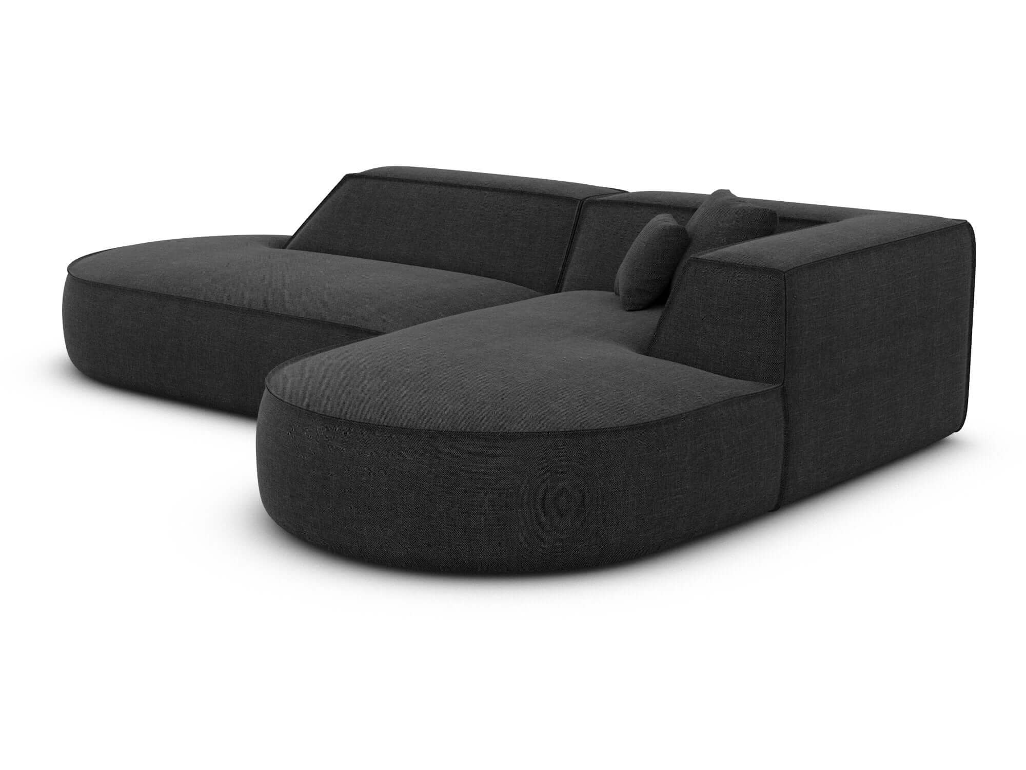 Couch Monterola Lounge L-Form in Stoff Schwarz