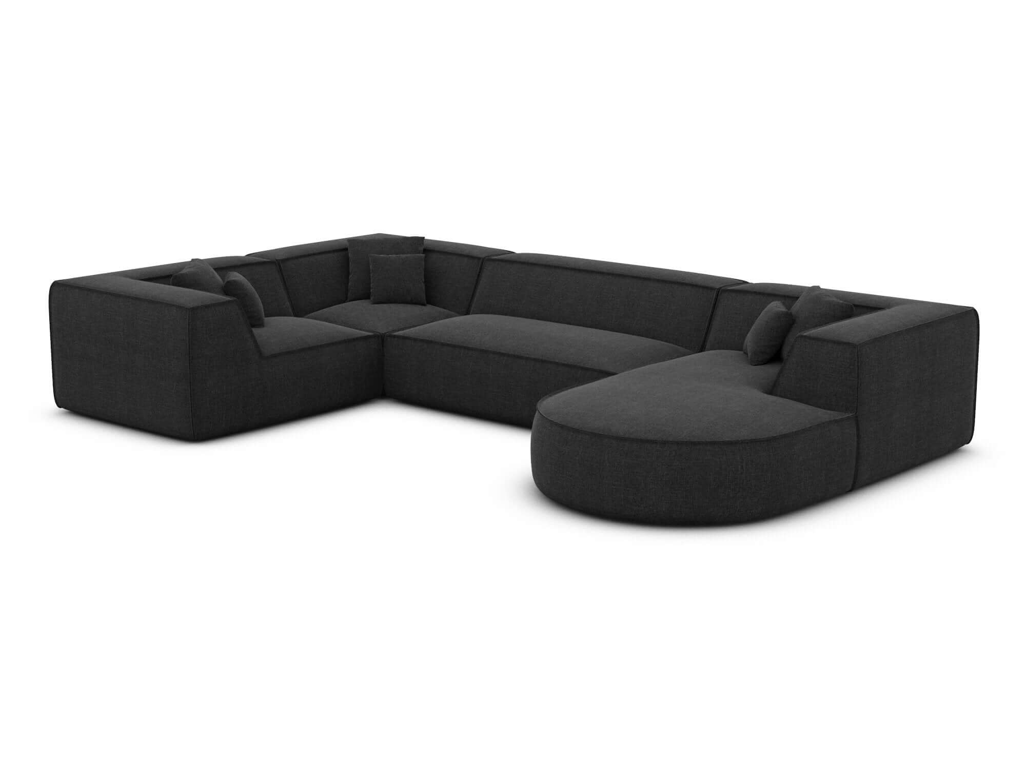 Wohnlandschaft Monterola XL U-Form in Stoff Schwarz