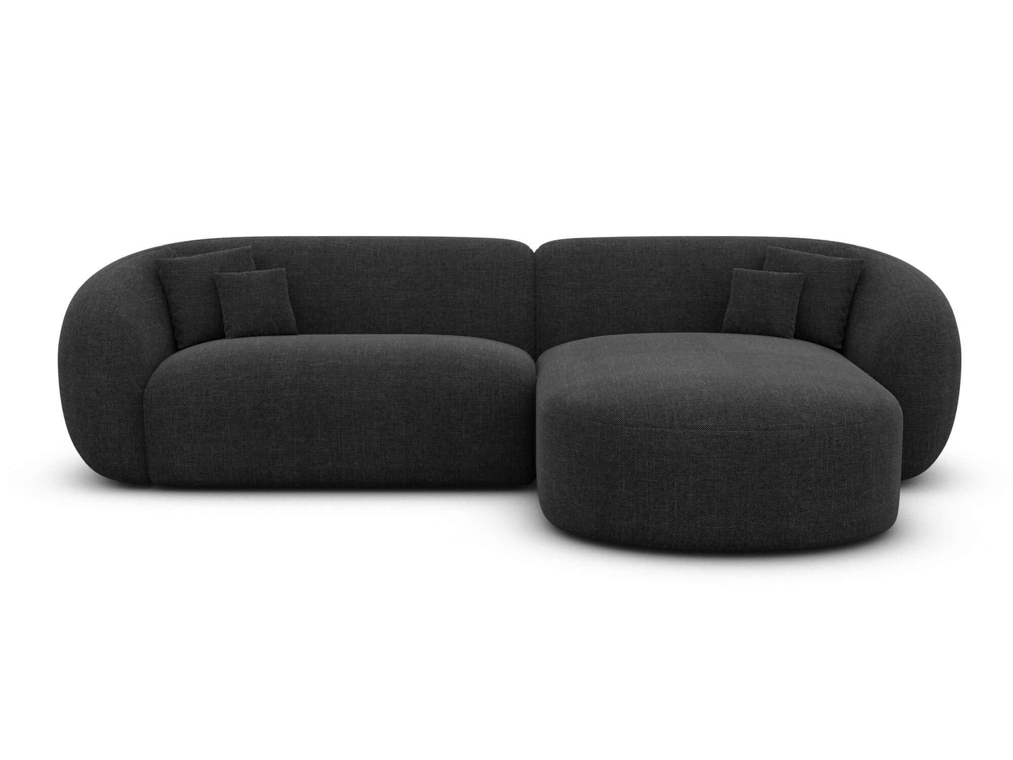 Stoff Ecksofa Sorelia L Form Kurz schwarz