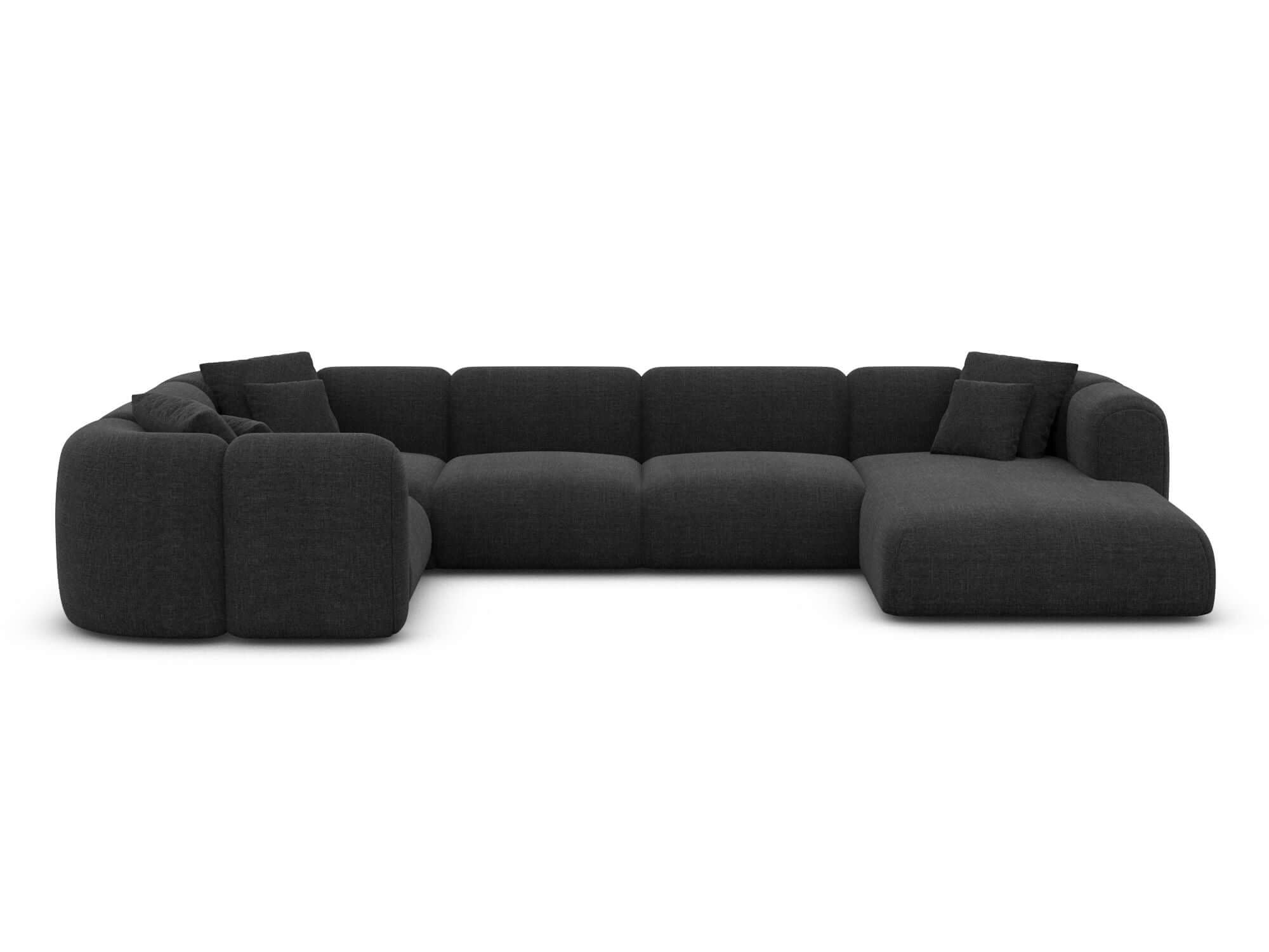 XL Wohnlandschaft Venturia U-Form aus Stoff Schwarz