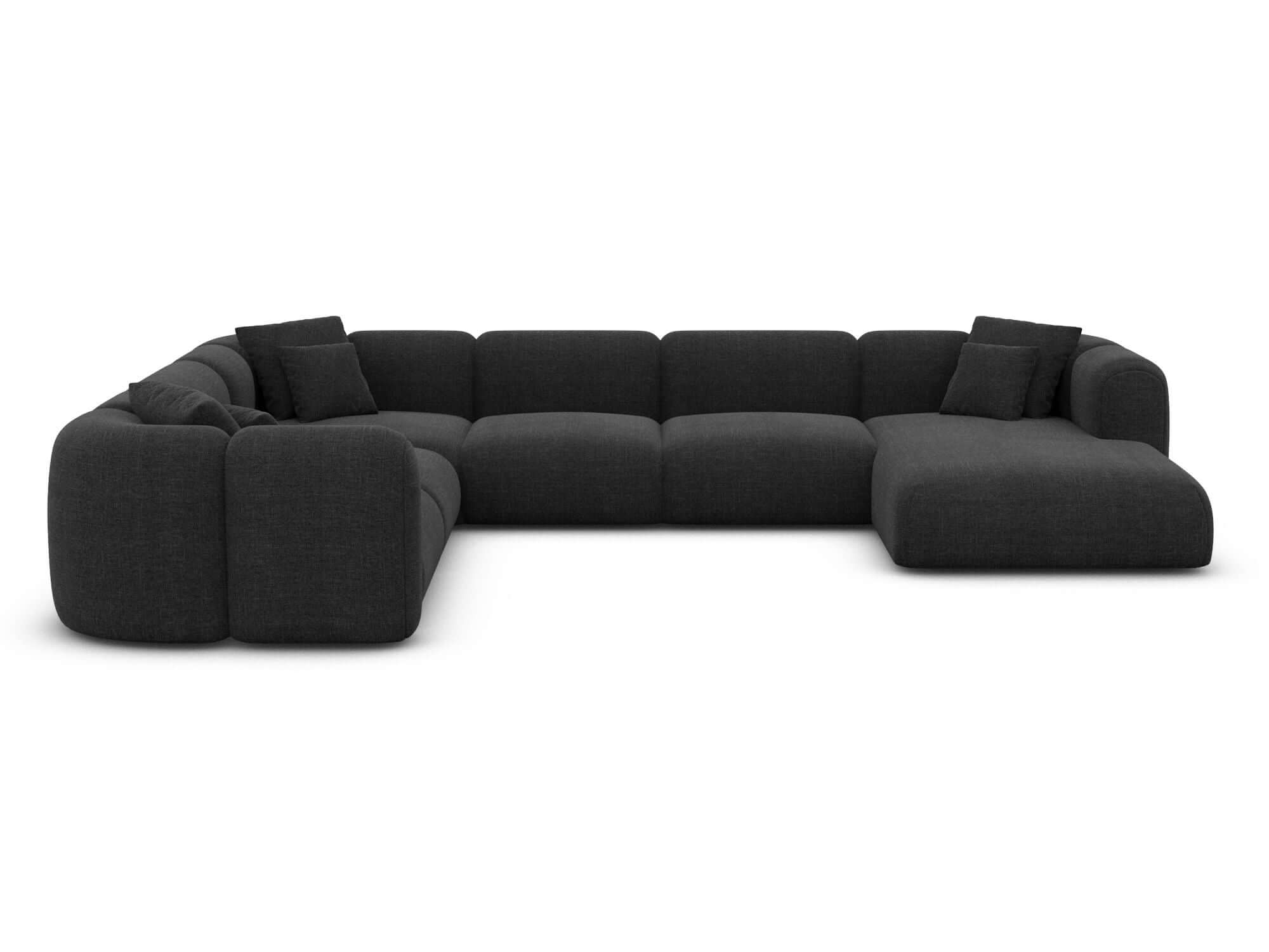 XXL Stoff Wohnlandschaft Venturia U-Form Schwarz