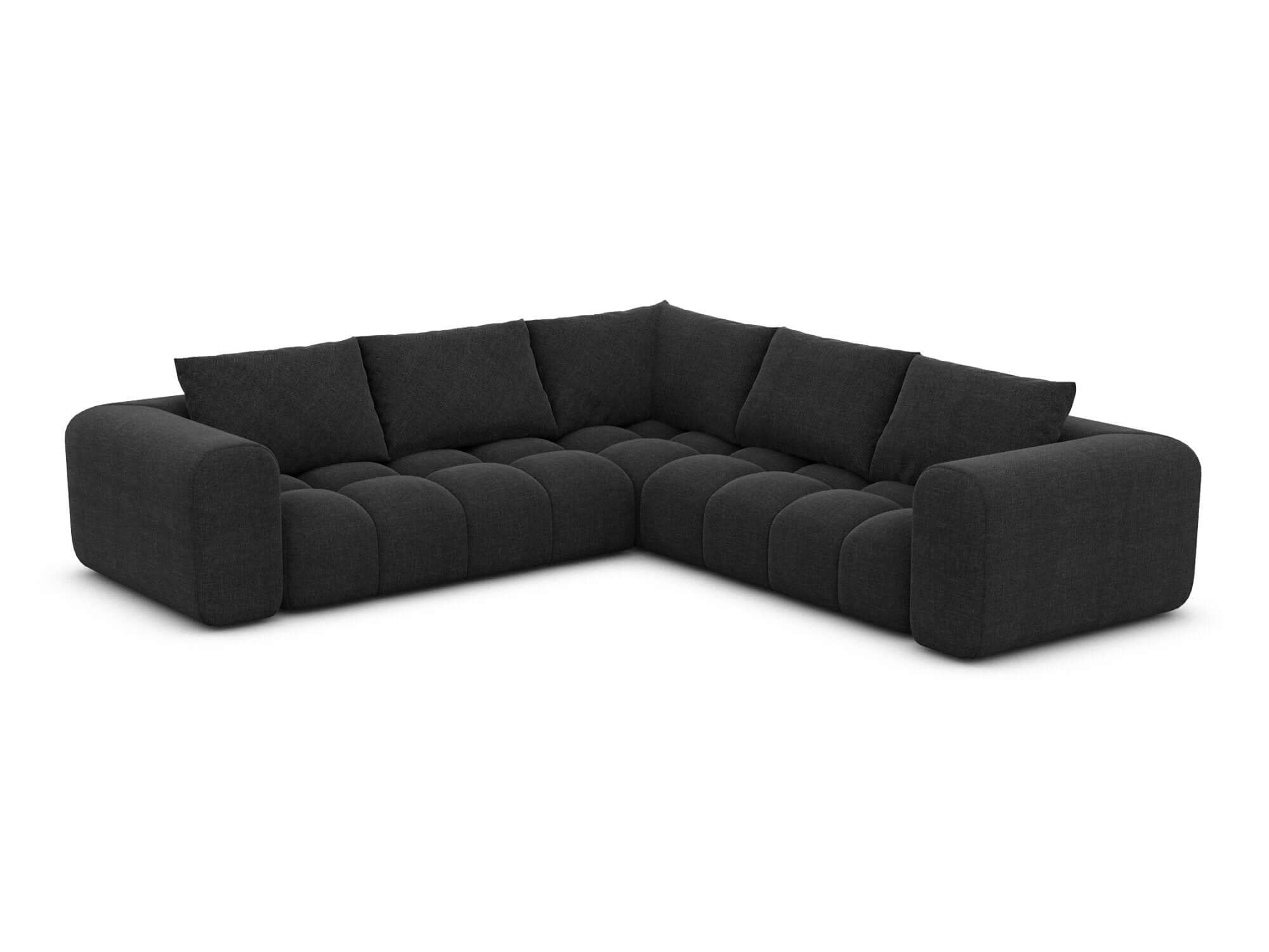 Couch Casaluna L-Form in Stoff Schwarz