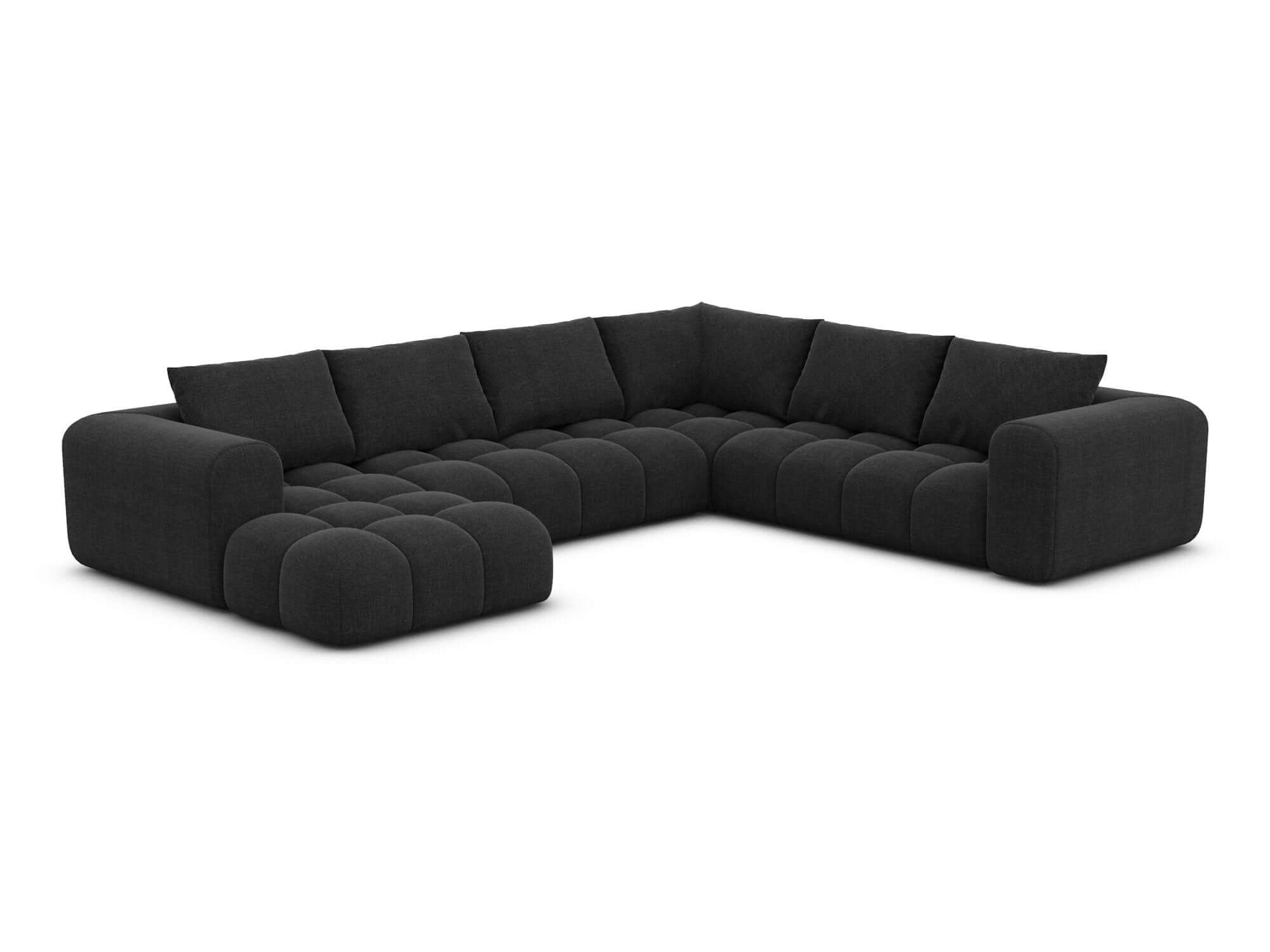 XXL Stoff Wohnlandschaft Casaluna U-Form Schwarz