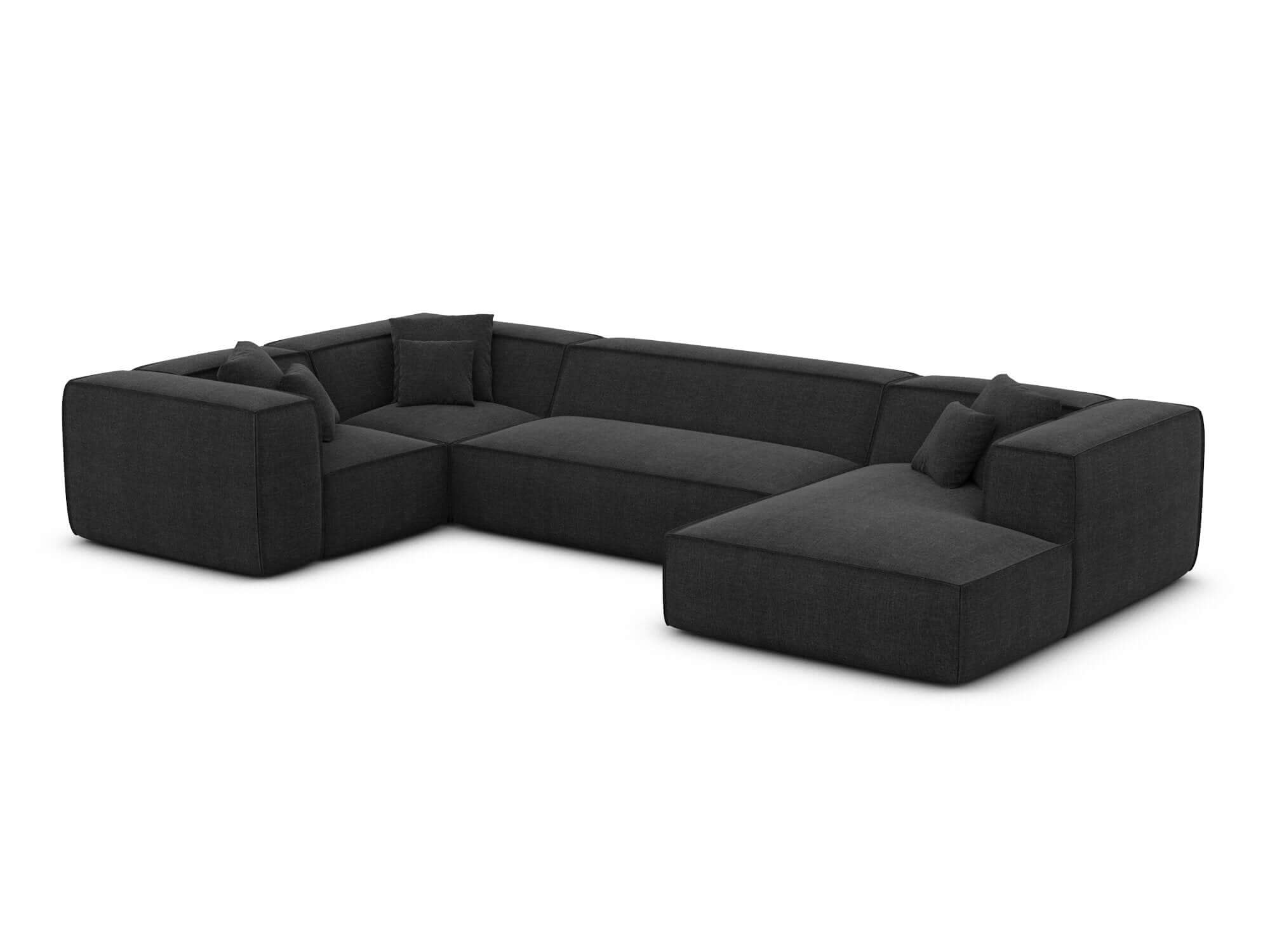 Wohnlandschaft Liranda XL U-Form in Stoff Schwarz