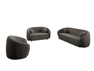 Stoffsofa Garnitur 3er, 2er, 1er Capri in Boucle-Stoff und der Farbe Hellbraun - Bild 2