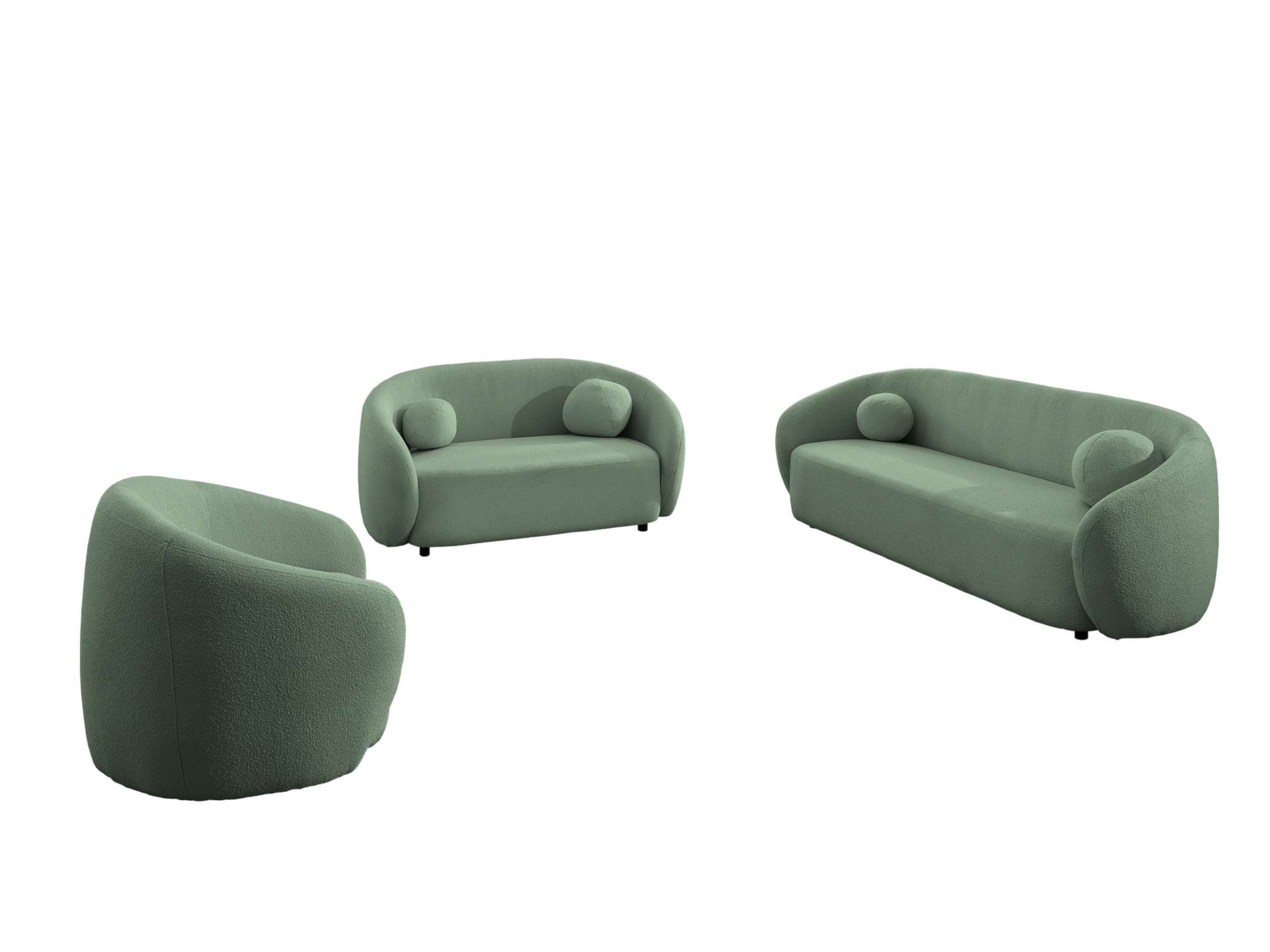 Stoffsofa Garnitur 3er, 2er, 1er Capri Minze
