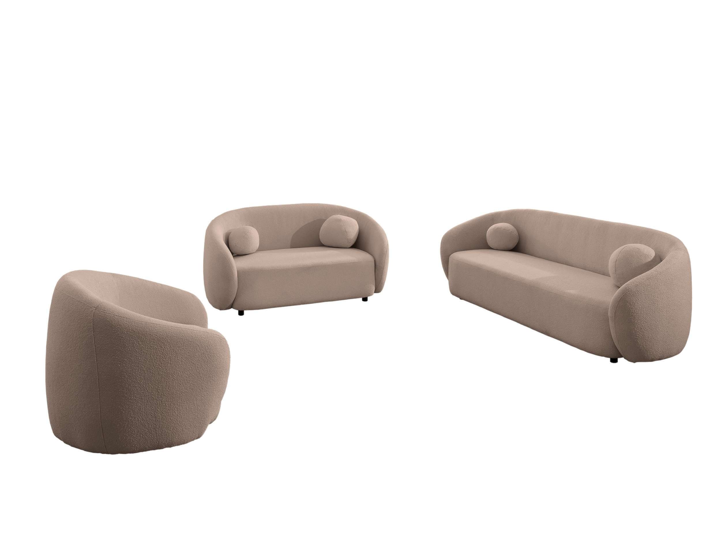 Stoffsofa Garnitur 3er, 2er, 1er Capri Rosa