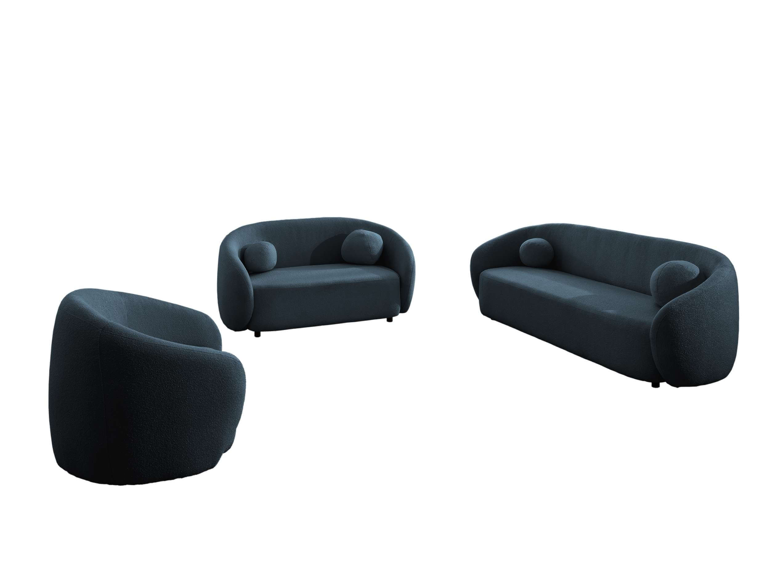 Sofa Set Capri in Stoff dunkelblau
