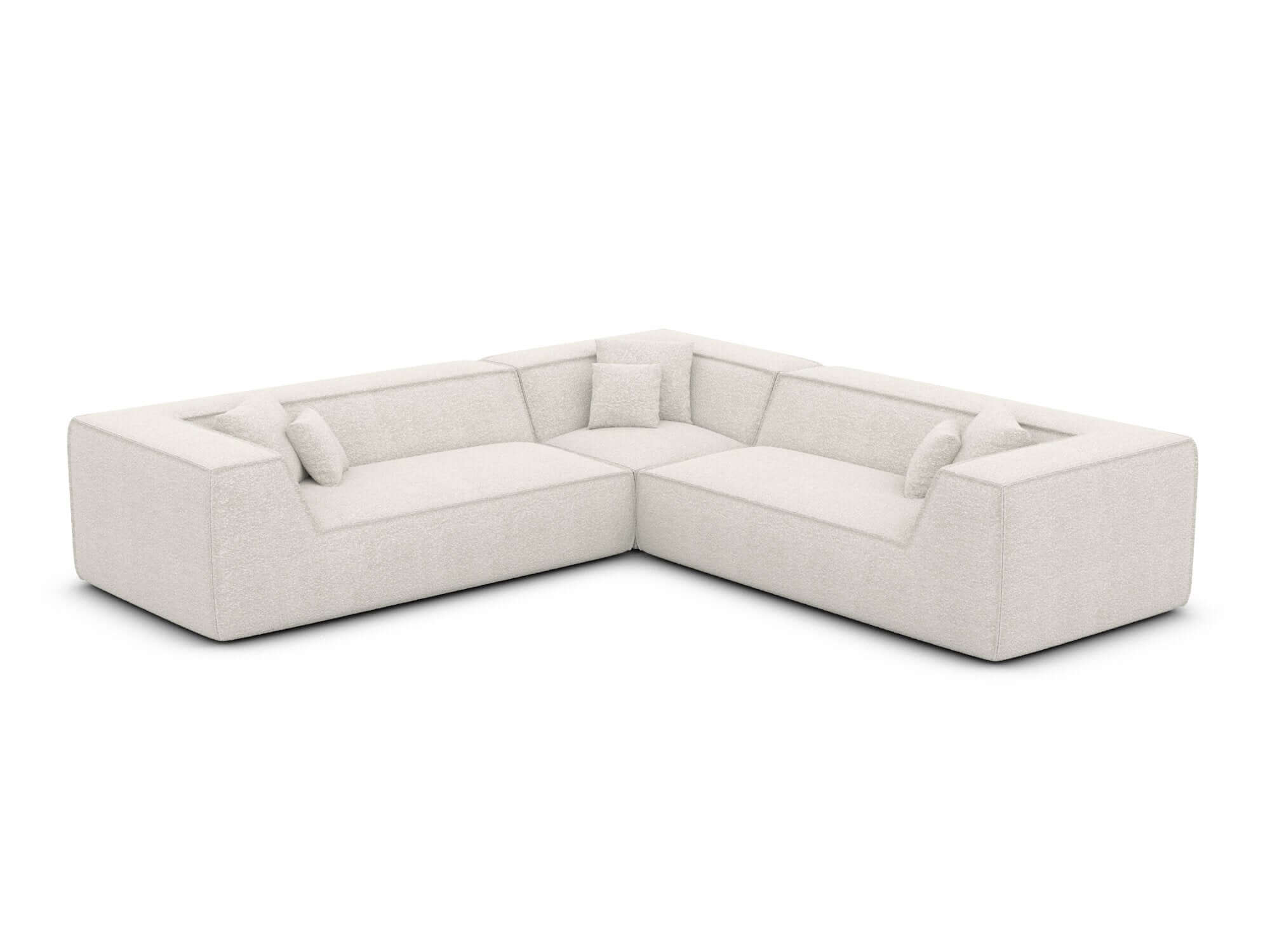 Ecksofa Monterola L-Form aus Stoff Weiß