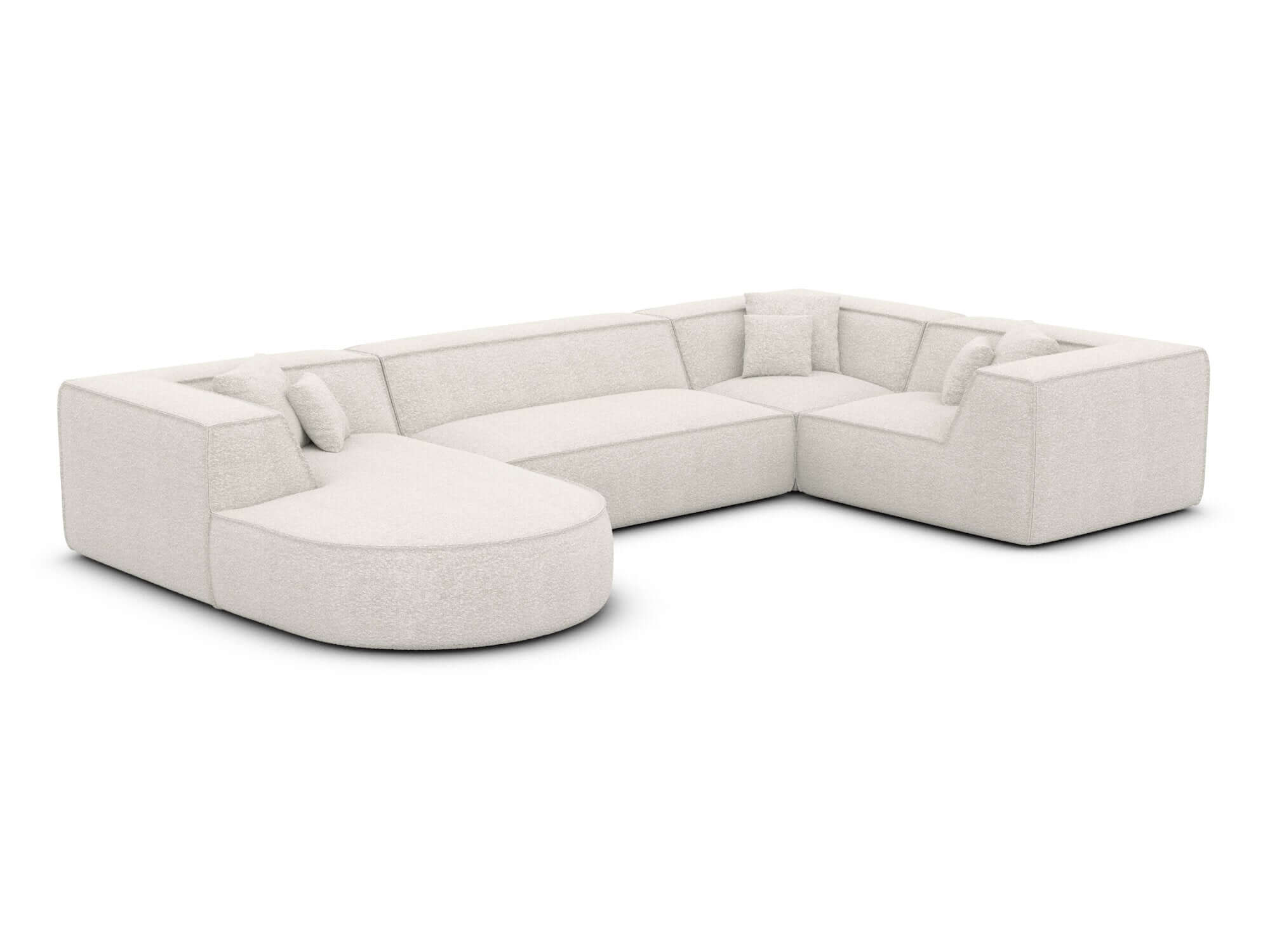 Wohnlandschaft Monterola XL U-Form in Stoff Weiß