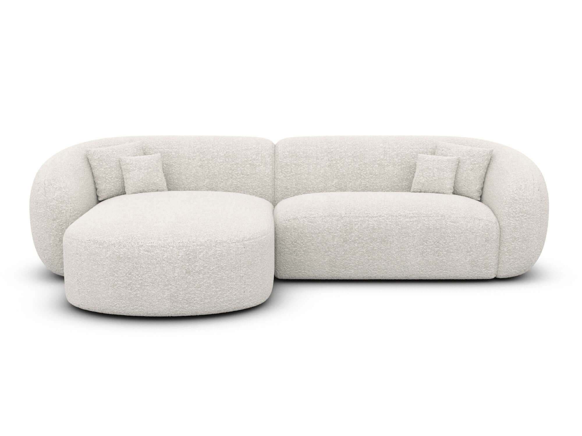 Stoff Ecksofa Sorelia L-Form Kurz Weiß