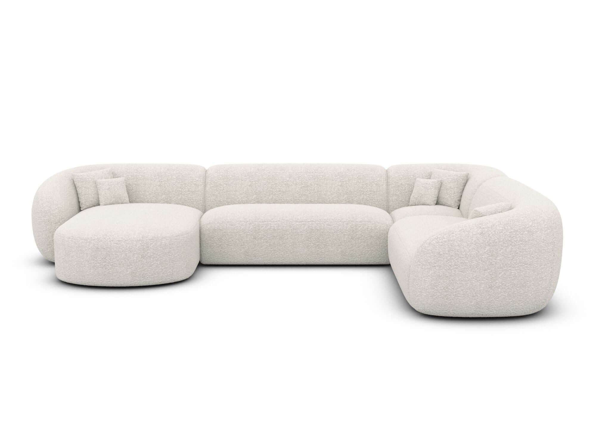 XXL Wohnlandschaft Sorelia U-Form aus Stoff Weiß