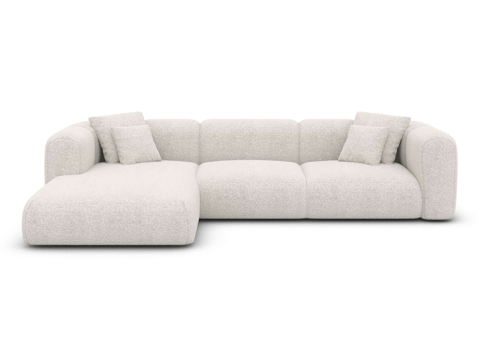 Ecksofa Venturia L-Form aus Stoff Weiß