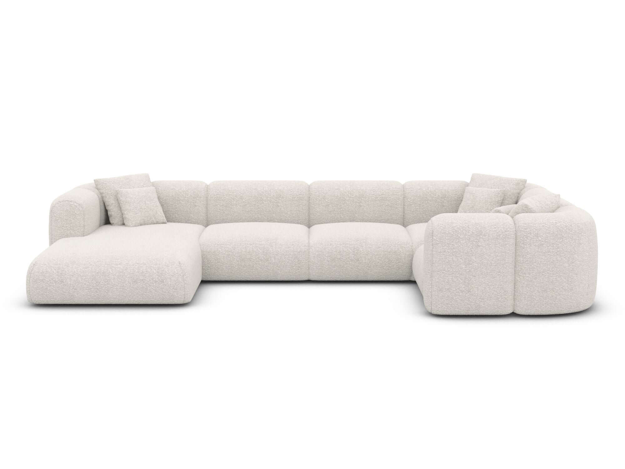 XL Wohnlandschaft Venturia U-Form aus Stoff Weiß