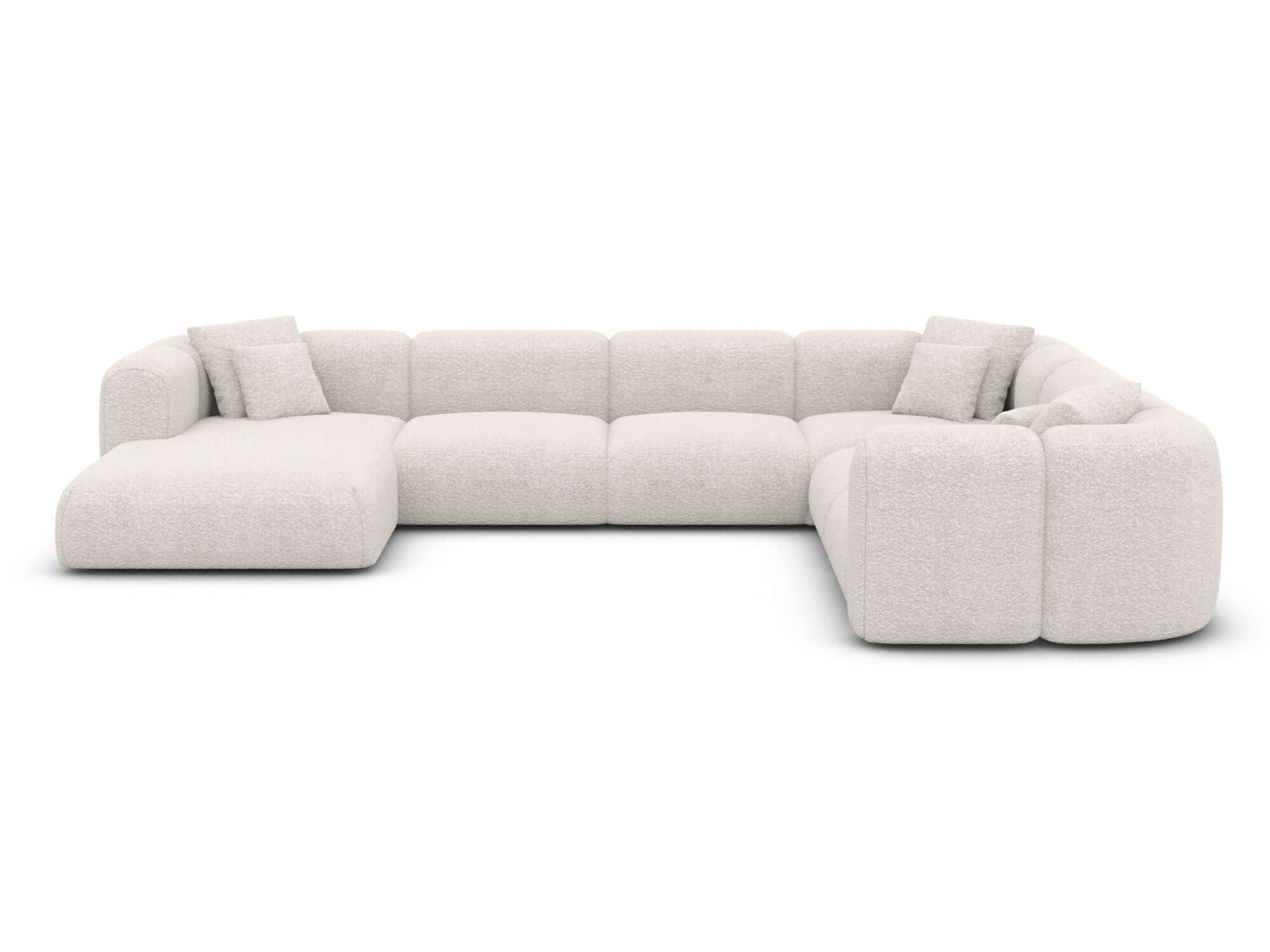 XXL Stoff Wohnlandschaft Venturia U-Form Weiß