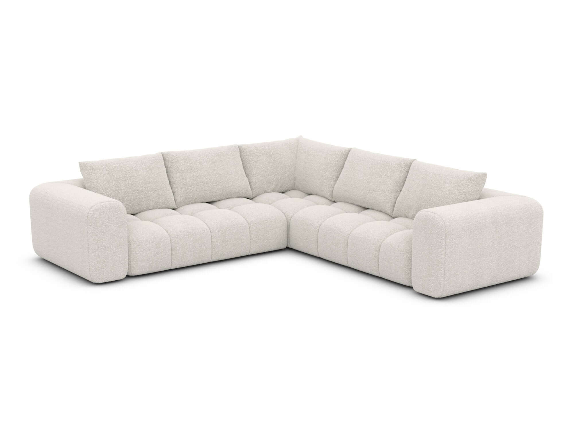 Couch Casaluna L Form in Stoff weiß