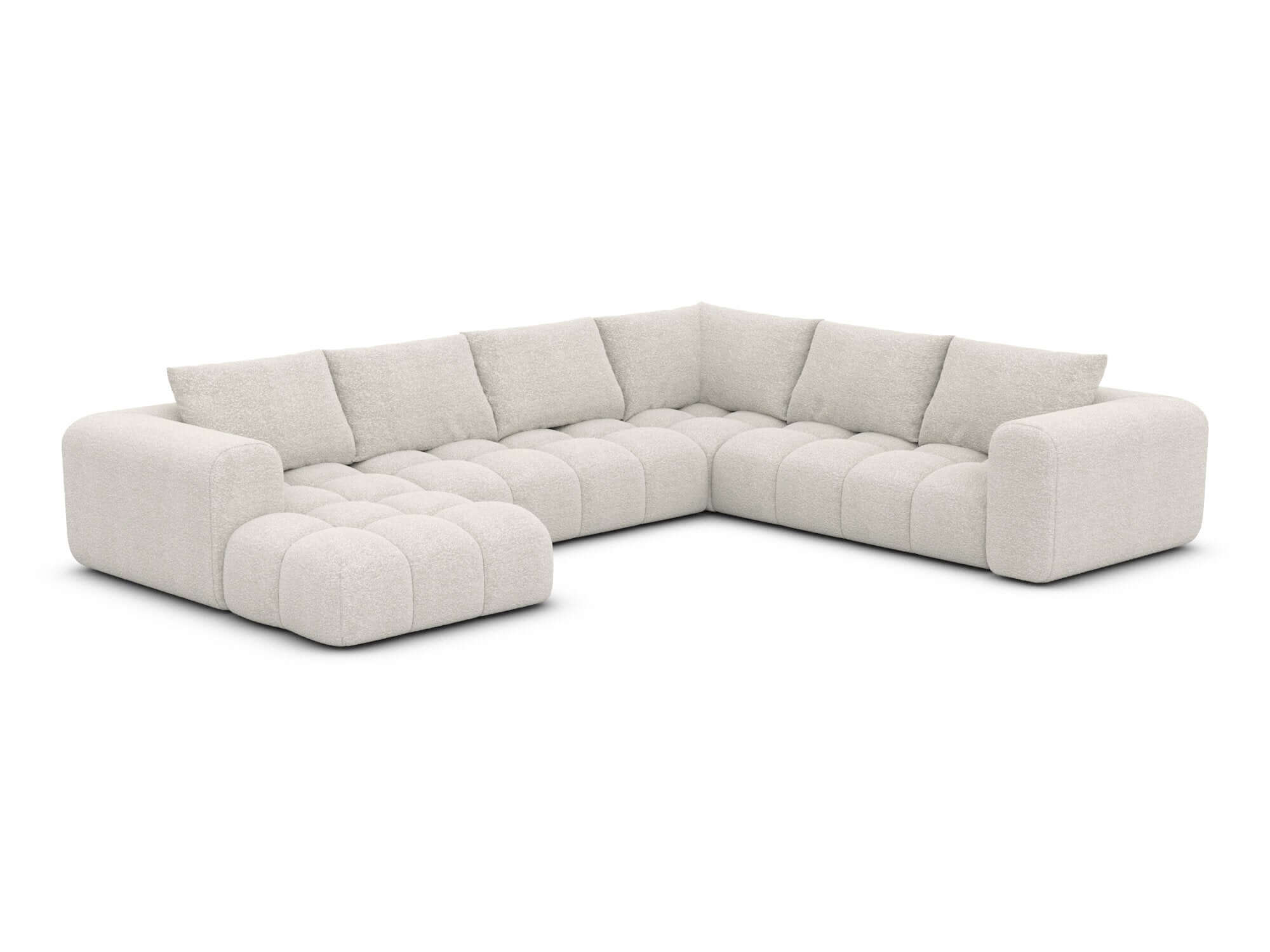 XXL Stoff Wohnlandschaft Casaluna weiß