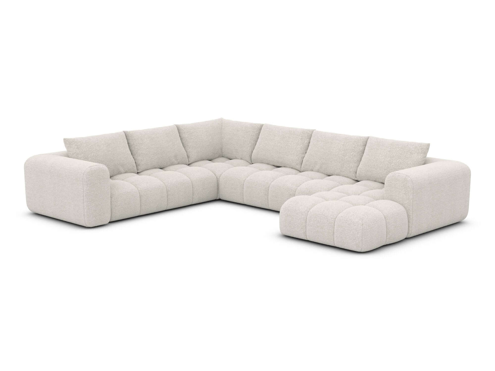 XXL Stoff Wohnlandschaft Casaluna U-Form Weiß