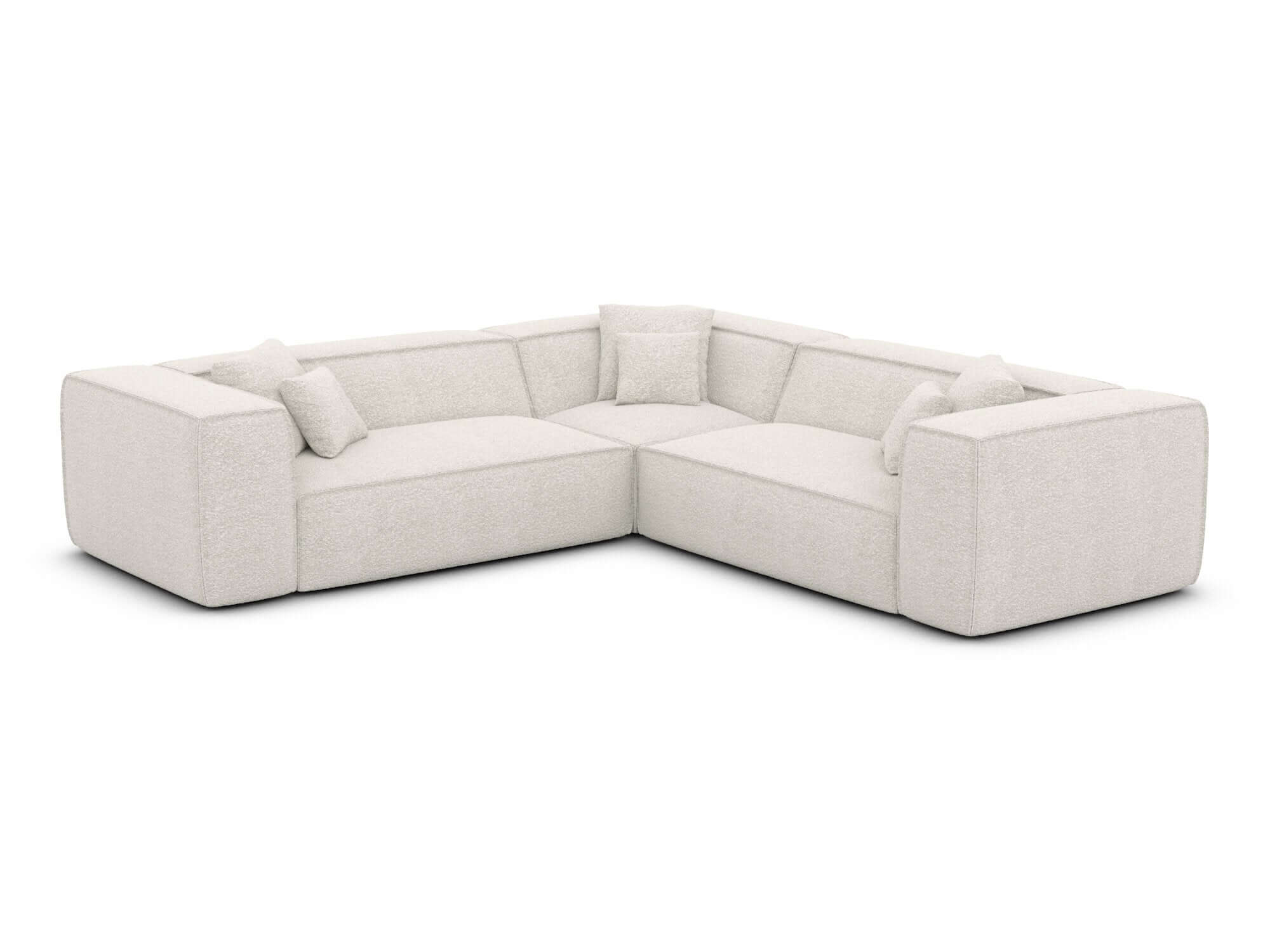 Stoff Ecksofa Liranda L-Form Weiß