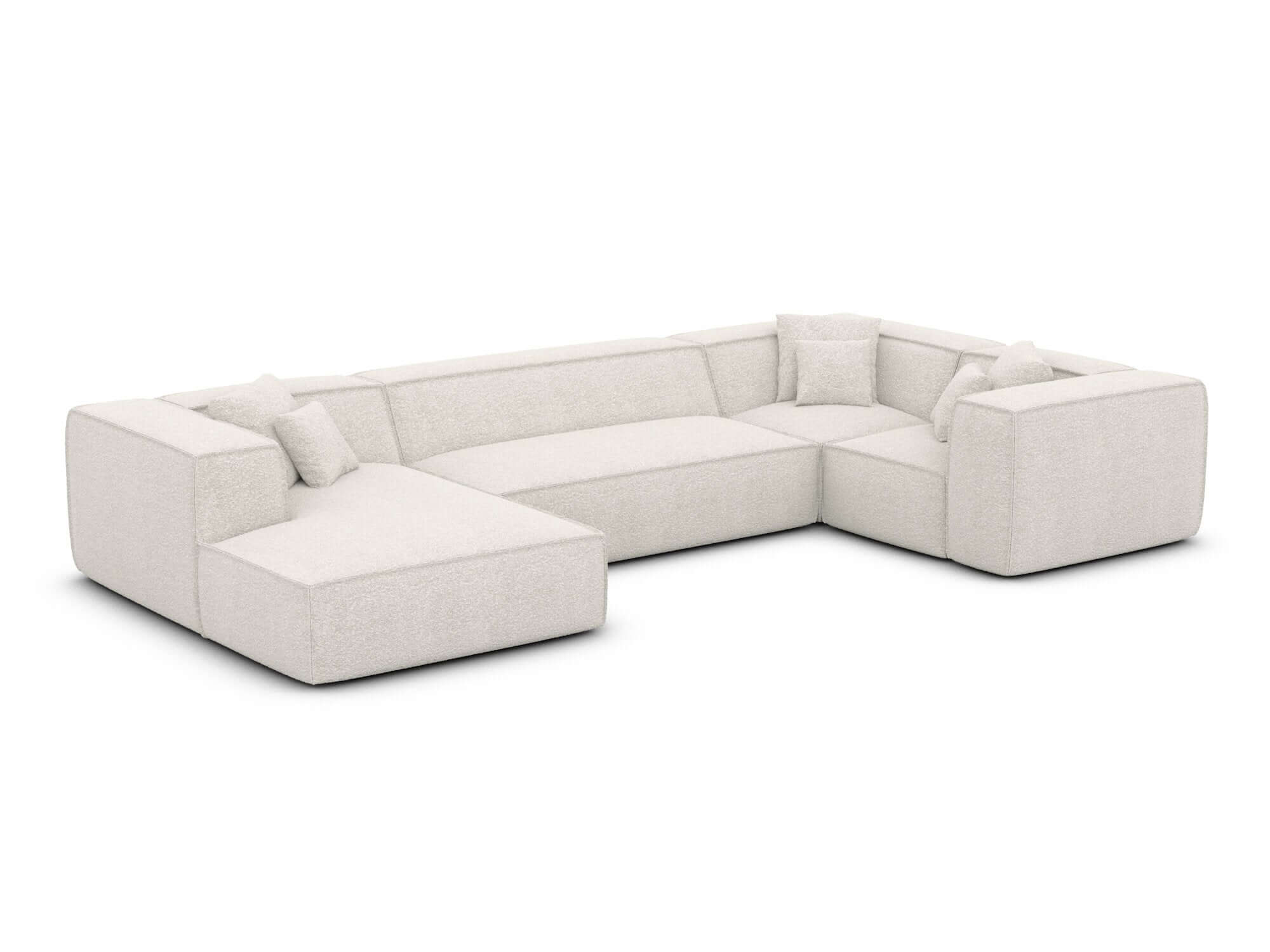Wohnlandschaft Liranda XL U-Form in Stoff weiß