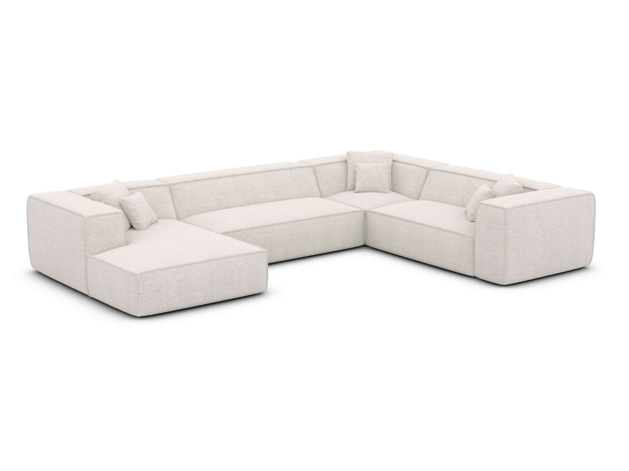 Wohnlandschaft Liranda XXL U-Form in Stoff Weiß