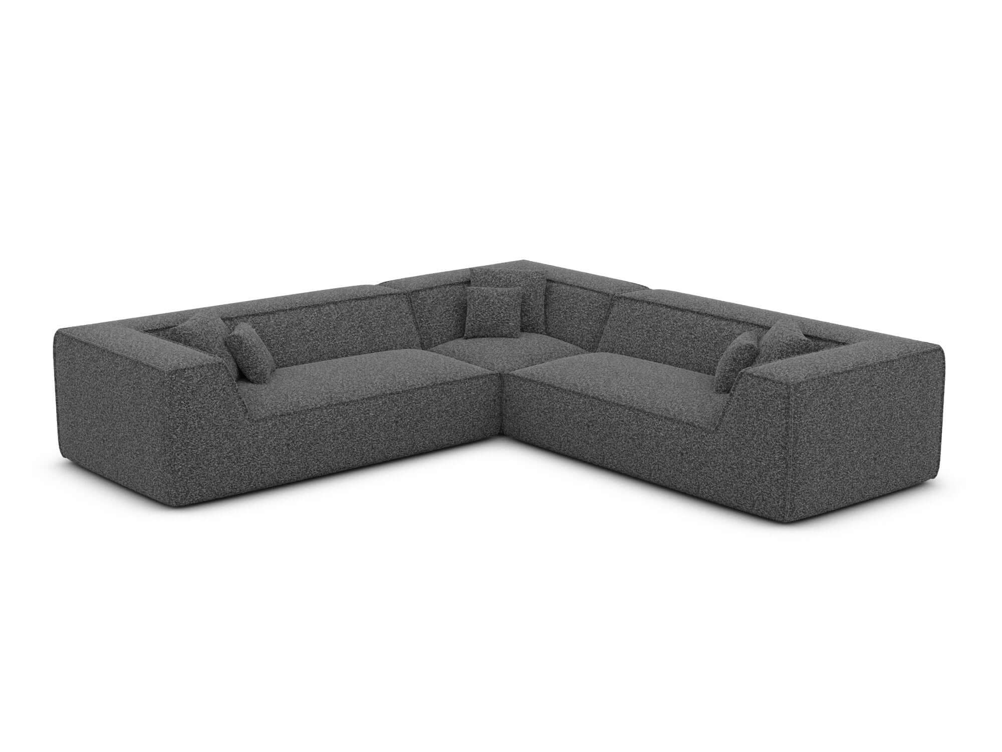 Ecksofa Monterola L-Form aus Stoff Graphite