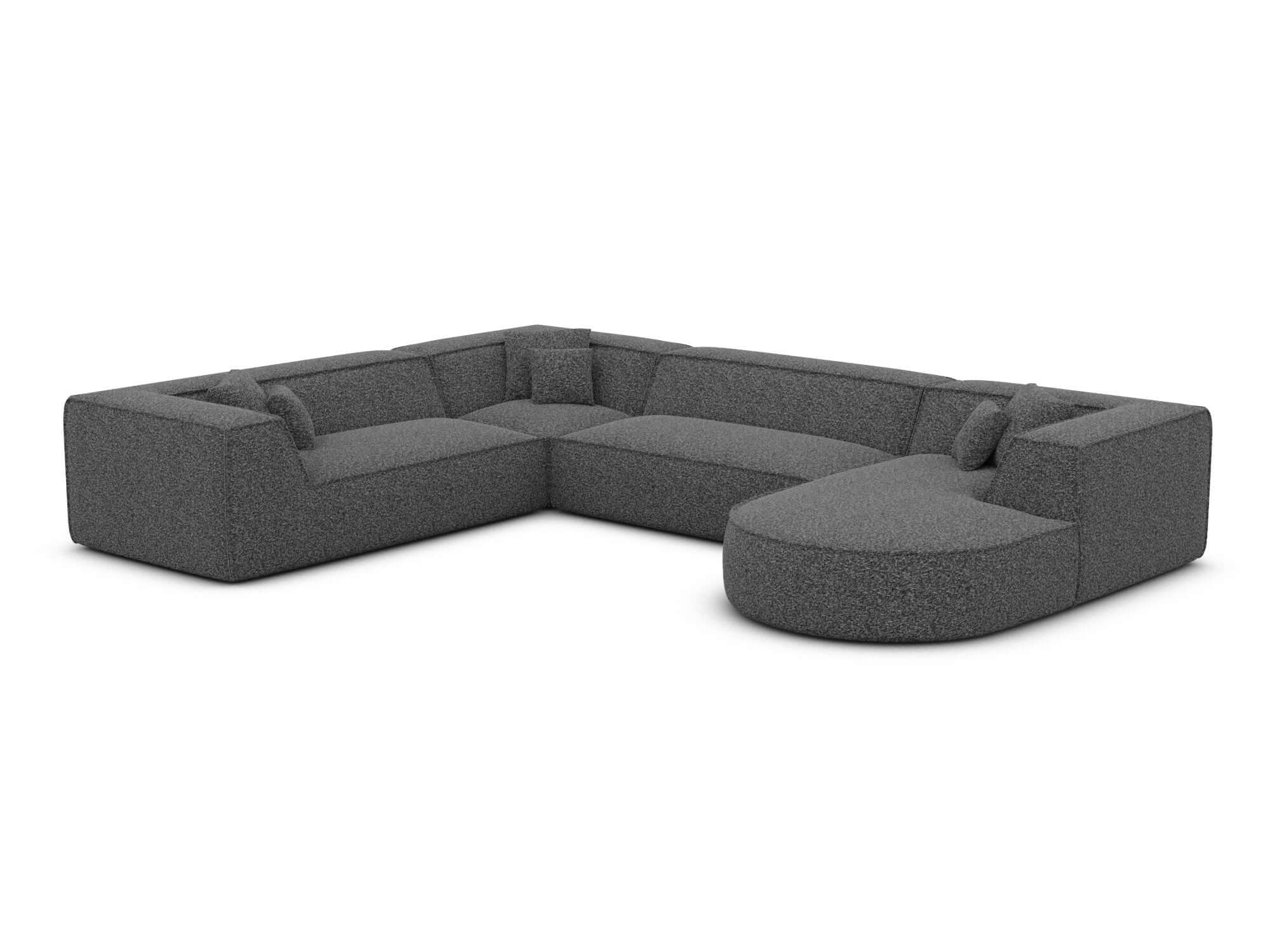 XXL Wohnlandschaft Monterola U-Form aus Stoff graphite
