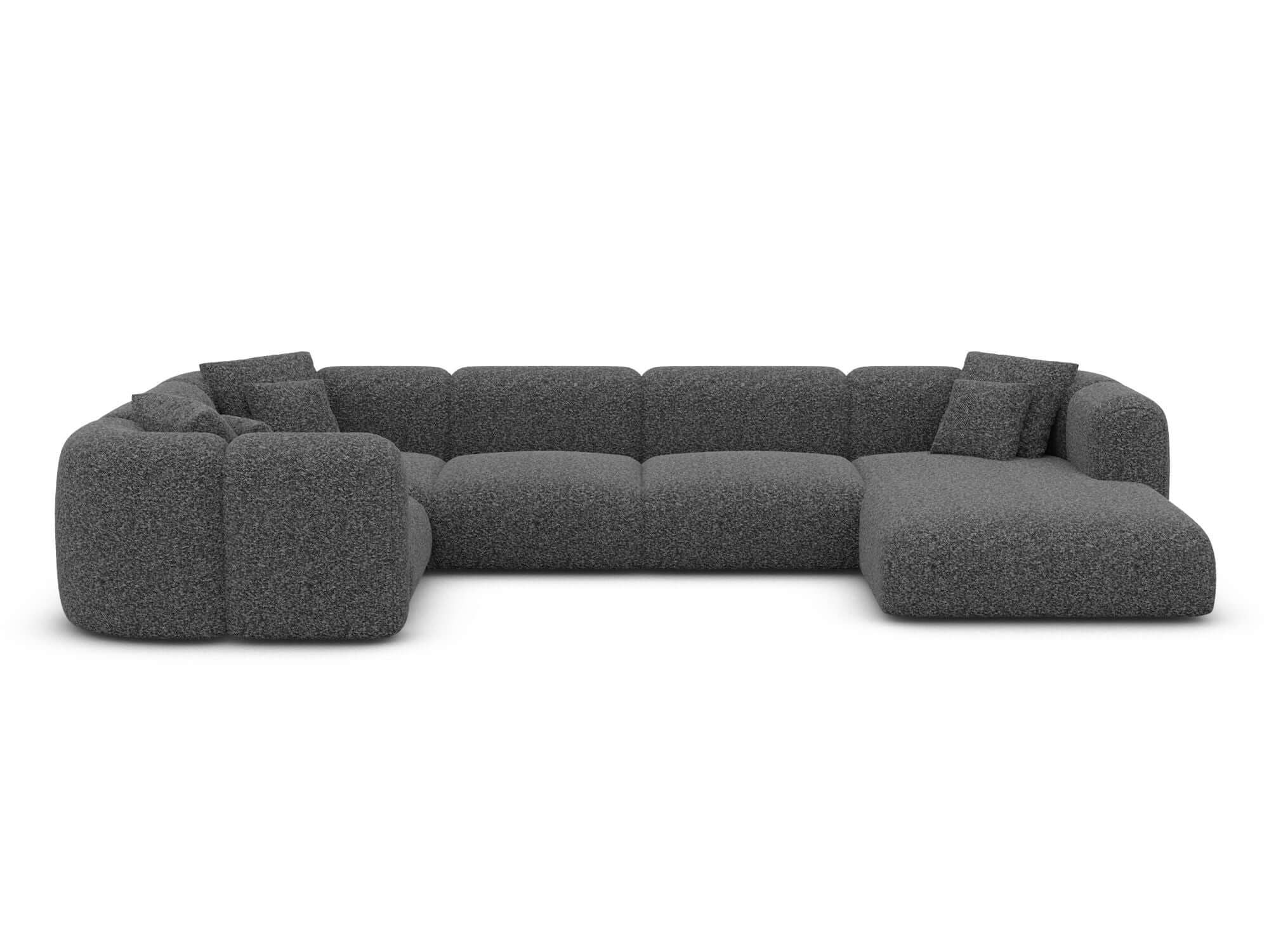 XL Wohnlandschaft Venturia U-Form aus Stoff Graphite