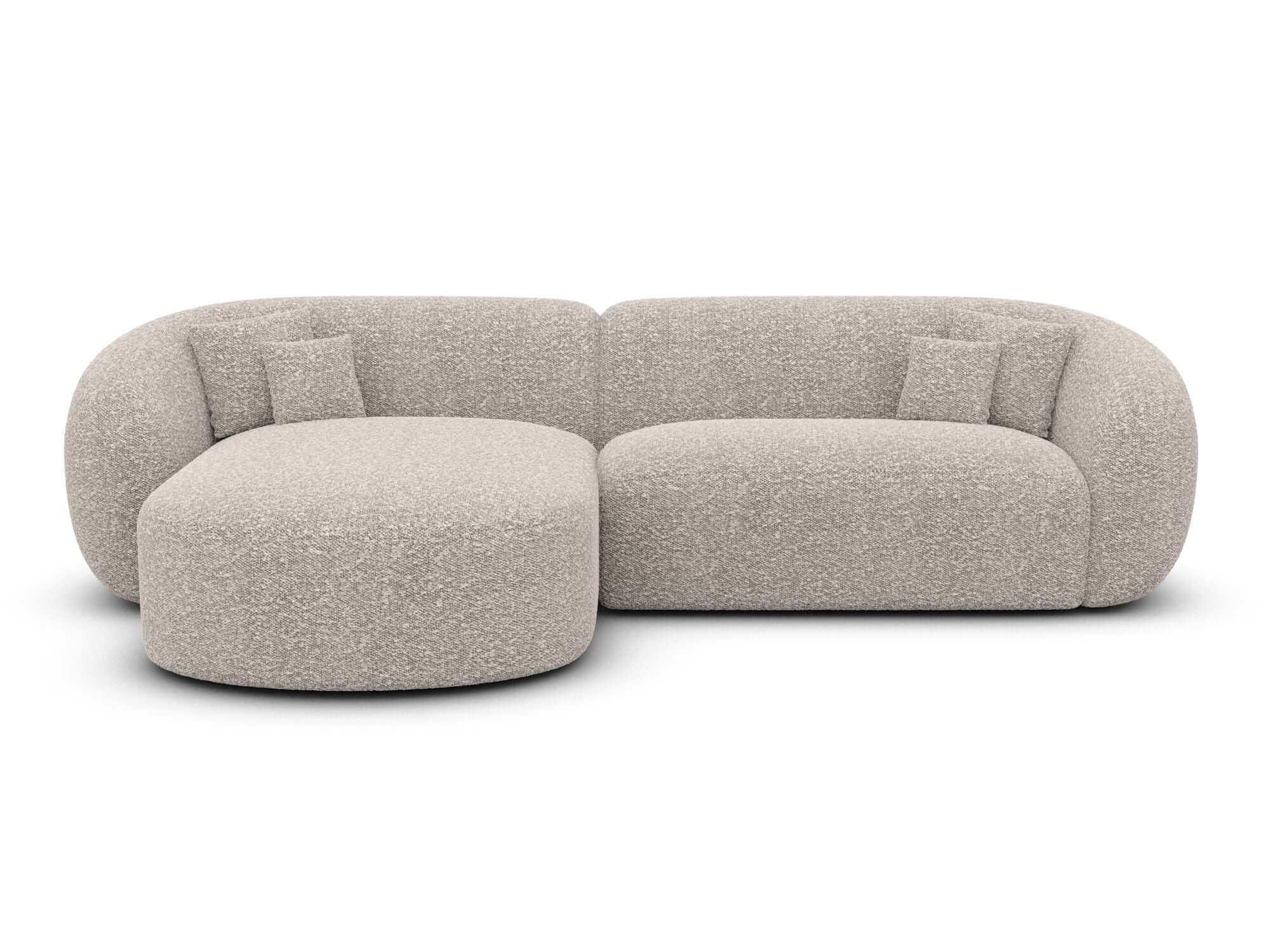 Stoff Ecksofa Sorelia L Form Kurz pearl