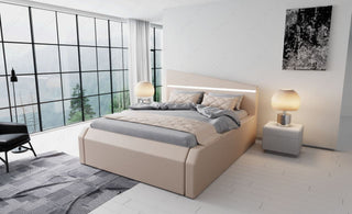 Wasserbett Nelassa mit LED im Kopfteil Beige
