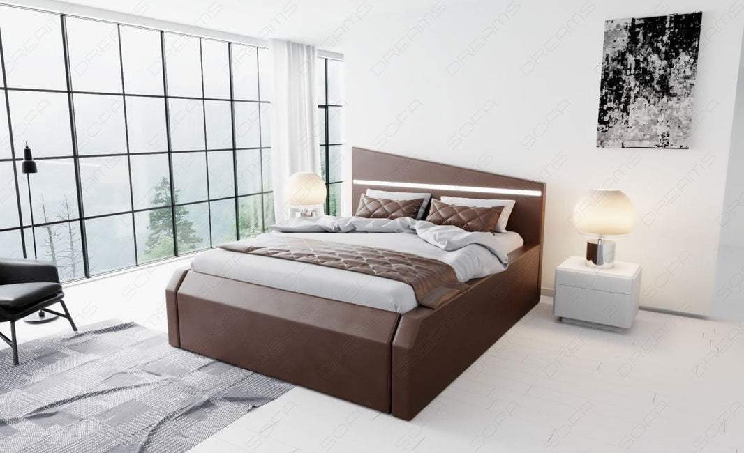 Wasserbett Nelassa mit LED im Kopfteil
