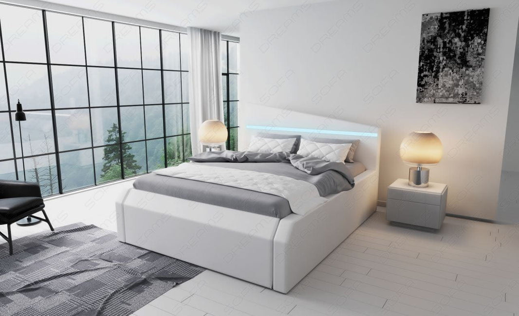 Wasserbett Nelassa mit LED im Kopfteil