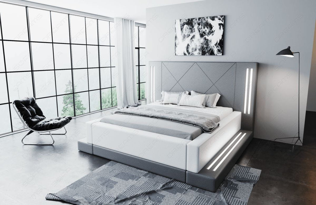 Wasserbett Casoria mit LED und moderner Polsterung