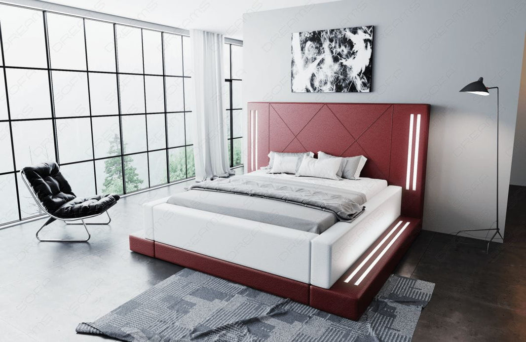 Wasserbett Casoria mit LED und moderner Polsterung