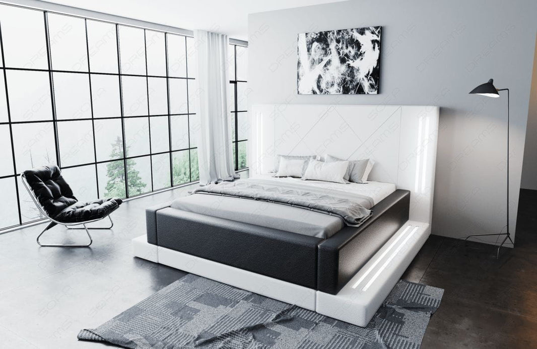 Wasserbett Casoria mit LED und moderner Polsterung