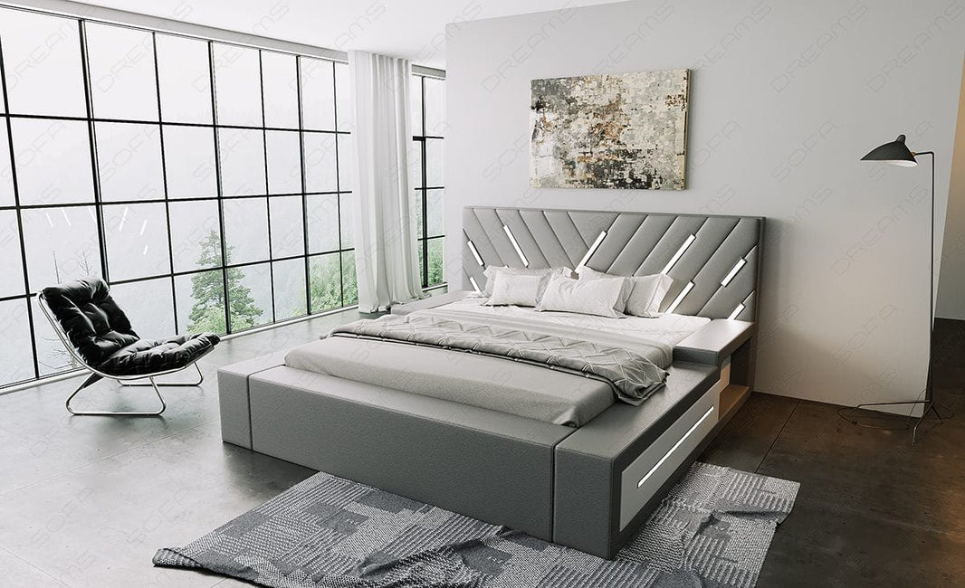 Wasserbett Contrada mit LED und zweifarbigem Design