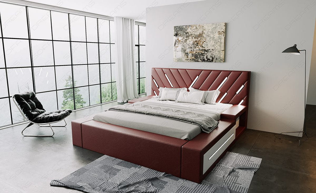 Wasserbett Contrada mit LED und zweifarbigem Design