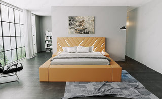 Wasserbett Contrada mit LED und zweifarbigem Design Beige-Weiß