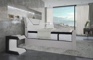 Boxspringbett Nantes Stoff Macchiato-Schwarz