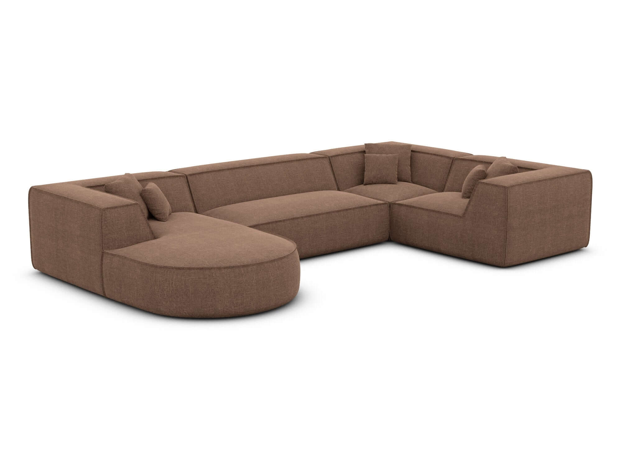 Wohnlandschaft Monterola XL U-Form in Stoff Braun