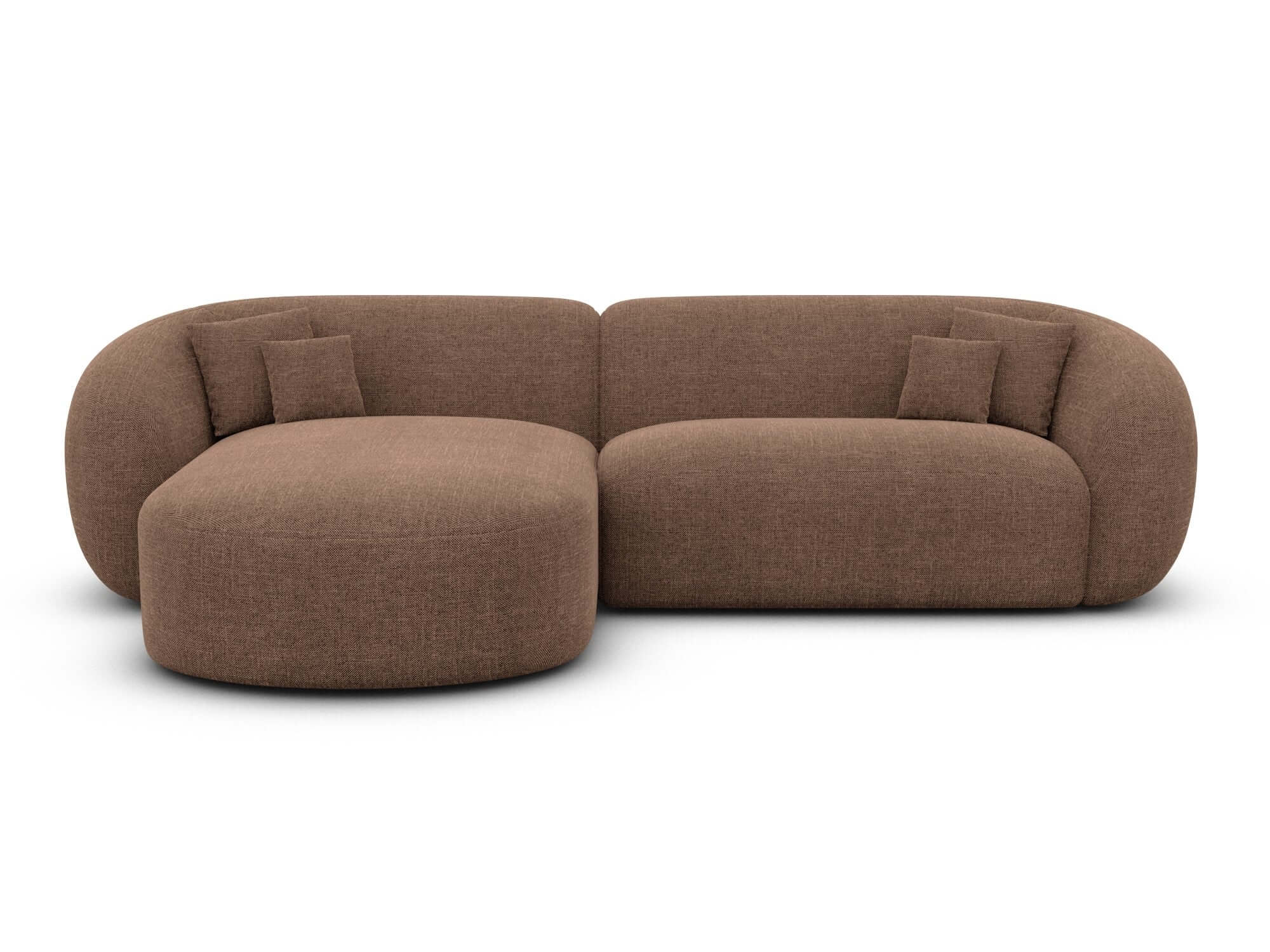 Stoff Ecksofa Sorelia L-Form Kurz Braun