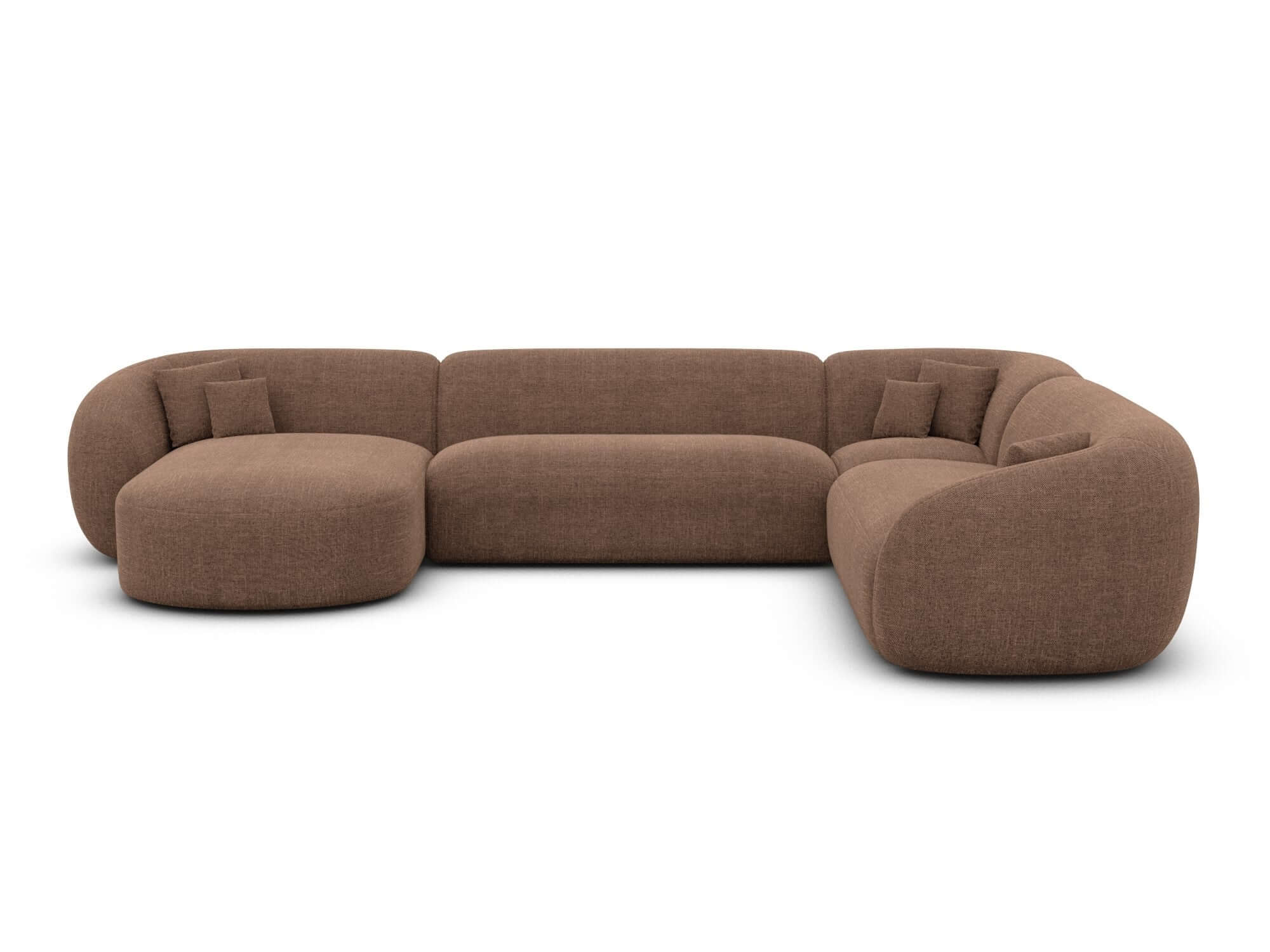 XXL Wohnlandschaft Sorelia U-Form aus Stoff Braun