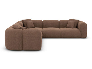 Polster Ecksofa Venturia L Form in Strukturstoff und der Farbe Braun