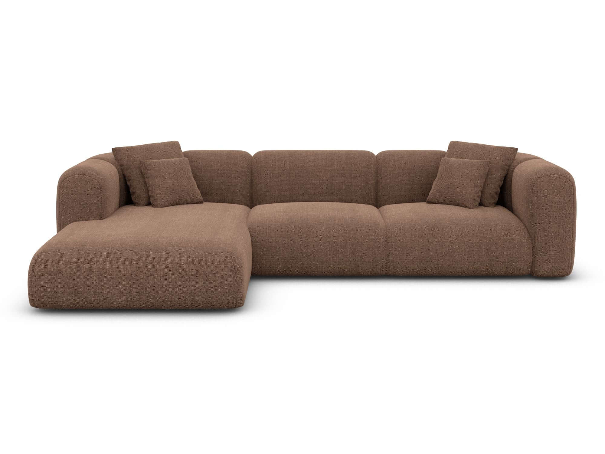 Ecksofa Venturia L-Form aus Stoff Braun