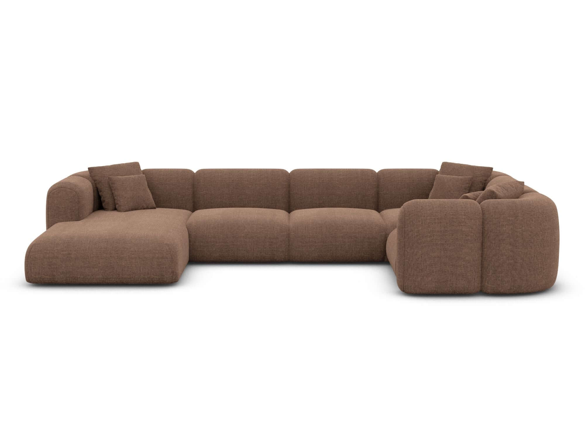 XL Wohnlandschaft Venturia U-Form aus Stoff Braun