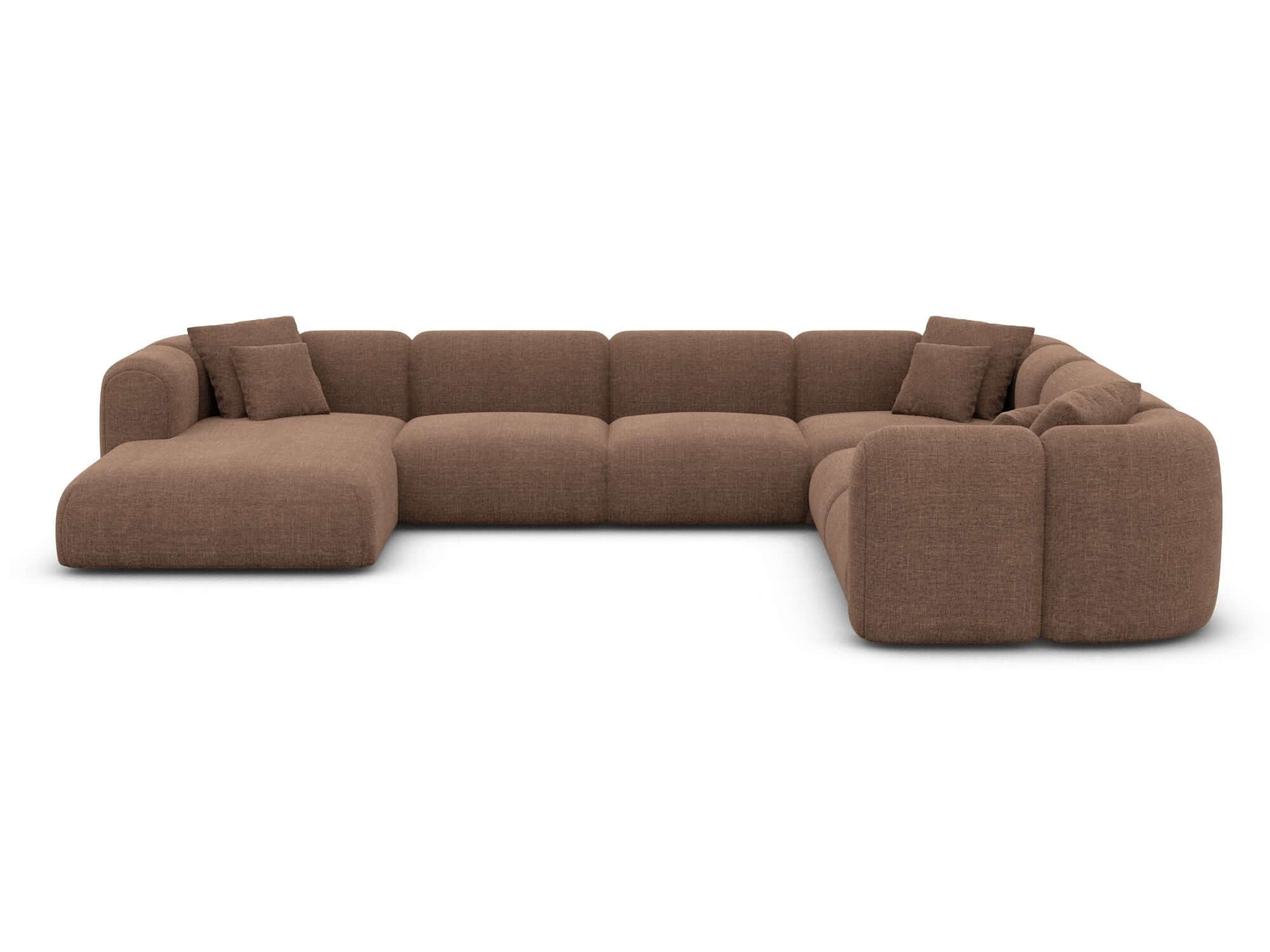 XXL Stoff Wohnlandschaft Venturia U-Form Braun