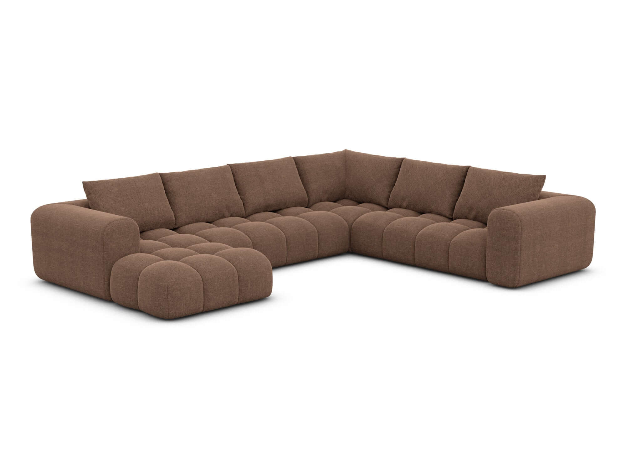 XXL Stoff Wohnlandschaft Casaluna U-Form Braun